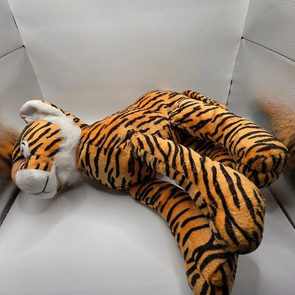 Silver One Kids Plush Tiger Orange Black Striped Stuffed Animal 8x20
